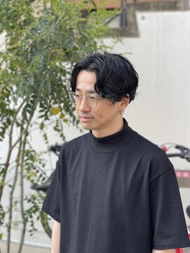 メリケンバーバーショップ フクオカ(MERICAN BARBERSHOP FUK) シルエット重視ナチュラルパーマ