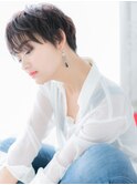 大人可愛いアシンメトリーマッシュショートf古河20代30代40代