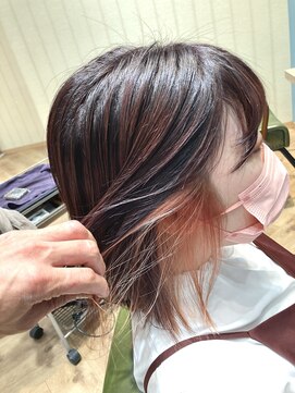 カシータ ヘア リゾート イオンモール熱田店(Casita hair resort) 切りっぱなし×イヤリングカラー×インナー×外ハネ×暖色