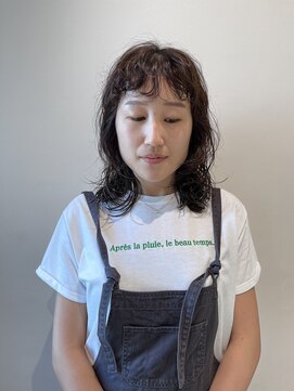 スタイル 茅ケ崎(STYLE) 【ハクラ】ウルフパーマ レイヤー 顔まわりカット 前髪パーマ