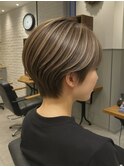 ボブ/ショートボブ/ハイライト/20代/30代/大人女性/白髪ぼかし