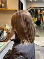 ヘアプレイスソル (HAIR PLACE SoL)&nbsp;ブリーチなしダブルカラー/マロンベージュ/切りっぱなしヘア