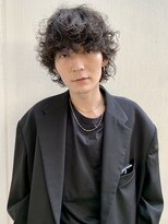 メンズレコ 渋谷(MEN'S LECO)&nbsp;サーフカールスパイキーショートブルーブラックフェザーパーマ