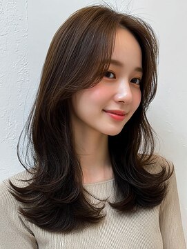 アビリタ(abilita) セミロング レイヤーカット 顔周りカット ブラウン 透明感 30代