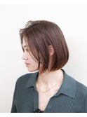 ミニボブ#ブラウン＃切りっぱなしボブ＃ブリーチなしカラー