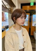 まわりと差がつく小顔ショート×マロンベージュ