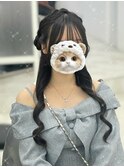 サイドお団子ハーフアップ/ハーフアップ/渋谷ヘアメ