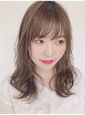 shiwu小顔おくれ毛グレージュ