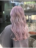 ブリーチハイトーンカラーゆるふわロング髪質改善ツヤ髪スタイル
