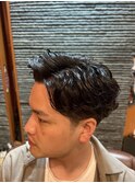 銀座　理容室　メンズシチサンパーマ