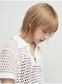 外ハネボブ/エギョモリ/菱形ボブ/ペールベージュ[新宿]