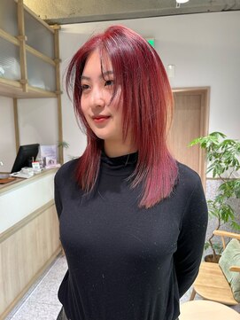 ゼストソエル(ZEST soell) 人気のレイヤーカットとボルドーカラー 立川 miho