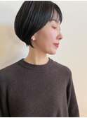 大人グラデーションボブ/アッシュブラック