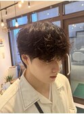 韓国メンズヘア シャドウパーマ×スパイラルパーマ