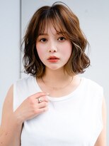 エインアンリー 表参道(AIN.ANLY.)&nbsp;◯ぱっつん前髪流し前髪鎖骨ミディアムボブ耳かけボブパーマ小顔