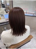 大人可愛い暖色ブリーチなしオレンジブラウンカラー【上野】