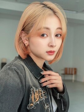 アグ ヘアー ニヨン 黒崎店(Agu hair niyon) 《Agu hair》ハイトーン女っぽボブ×numberA.アクアバームセラム