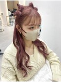 博多ヘアアレンジ/リボンヘアアレンジ/ハーフアップ/博多筑紫口