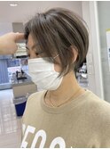 くびれショートボブ40代50代グレイカラー白髪染め自髪ぼかし