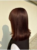 髪質改善 オレンジカラー 外ハネ ミディボブ【20代/30代/40代】
