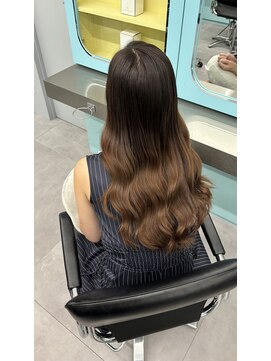 ノー バイ イオエ 西梅田(no. by ioe) ブリーチなしカラー/髪質改善/ミルクティーベージュ/小顔へア