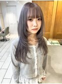 レイヤーカット　韓国　グレージュ　ブリーチ　横浜