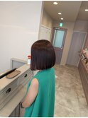 ボブ　切りっぱなし　髪質改善カラー　つやつや　横須賀中央
