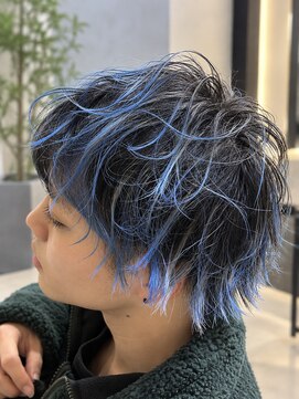 ポルテバイネオリーブ(Porte by neolive) 毛先だけブリーチで映えカラー【裾ブルーカラー】