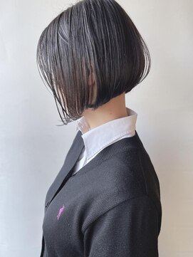 モリオフロムロンドン 原宿本店(morio from London) 【morio 原宿】大人黒髪ミニボブ　前下がり　小原