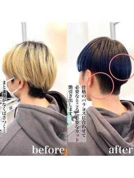 ロミーオム 本厚木(ROMMY. Homme) ブルーブラックでまとまりマッシュスタイル