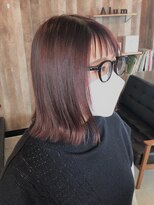 アルム(hair salon Alum)&nbsp;『 透明感ピンクカラー☆　ツヤ感あり☆　オン眉バング 』
