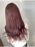 シールエクステ付けたままカシスピンクカラー（平本】
