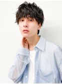 メンズ小顔ヘア/メンズカット/メンズパーマ/メンズ束感/波巻き
