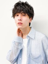 メンズ小顔ヘア/メンズカット/メンズパーマ/メンズ束感/波巻き