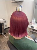 ブリーチ有り×チェリーレッドピンク