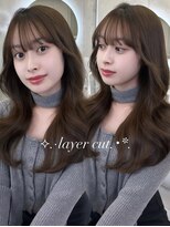 アリュウル 表参道 青山(Allure) 大人可愛いこなれミディ＊小顔前髪顔周りカット/レイヤーカット