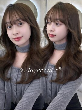 アリュウル 表参道(ALLURE) 大人可愛いこなれミディ＊小顔前髪顔周りカット/レイヤーカット