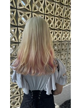 ワクヘアー(WaKu hair) 抜きっぱなしブリーチ+ピンクMIX