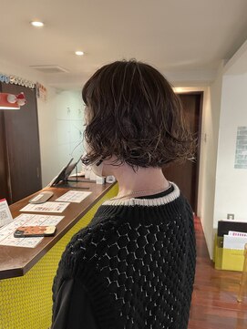ヘアースペースブルーム プリュス 石橋店(HAIR SPACE BLOOM plus) 石橋/白髪ぼかしハイライト/くせ毛風パーマ/髪質改善/ボブ/ツヤ