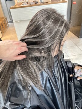 ブレンド 渋谷(BLend) 前髪ハイライトカラーこなれミディイメチェンウェーブパーマ