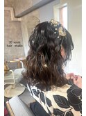 編み込みハーフツイン