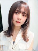 20代30代くびれレイヤーカット大人前髪夏カラー秋カラー