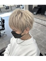 エル オオサカ 心斎橋店(L. OSAKA)&nbsp;束感波巻きミルクティーベージュ_ツーブロックマッシュパーマ