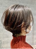 大人可愛い20代30代40代黒髪前下がりショートボブ丸みショート◎