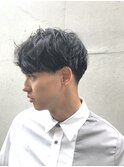 ブルーブラック/ニュアンスパーマ/波巻きツイストスパイラル/26