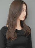 韓国風女神ロングレイヤー×艶ショコラベージュ20代30代成増