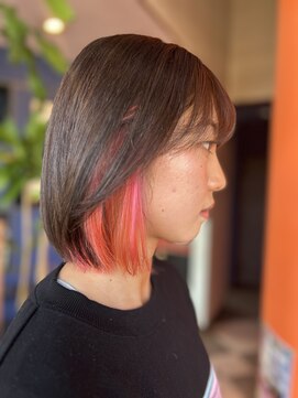 トータルヘアサロンカマダ インナーカラー ピンクベージュ