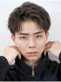 メンズショートアップバング短髪束感ヘア