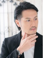 グルーミングサロン バーバー キャッスル 北浦和西口(Grooming salon Barber Castle)&nbsp;大人メンズブラック七三分け小顔フェードカットウルフa1北浦和
