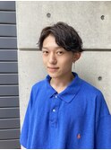 サイドパート×マッシュパーマスタイル